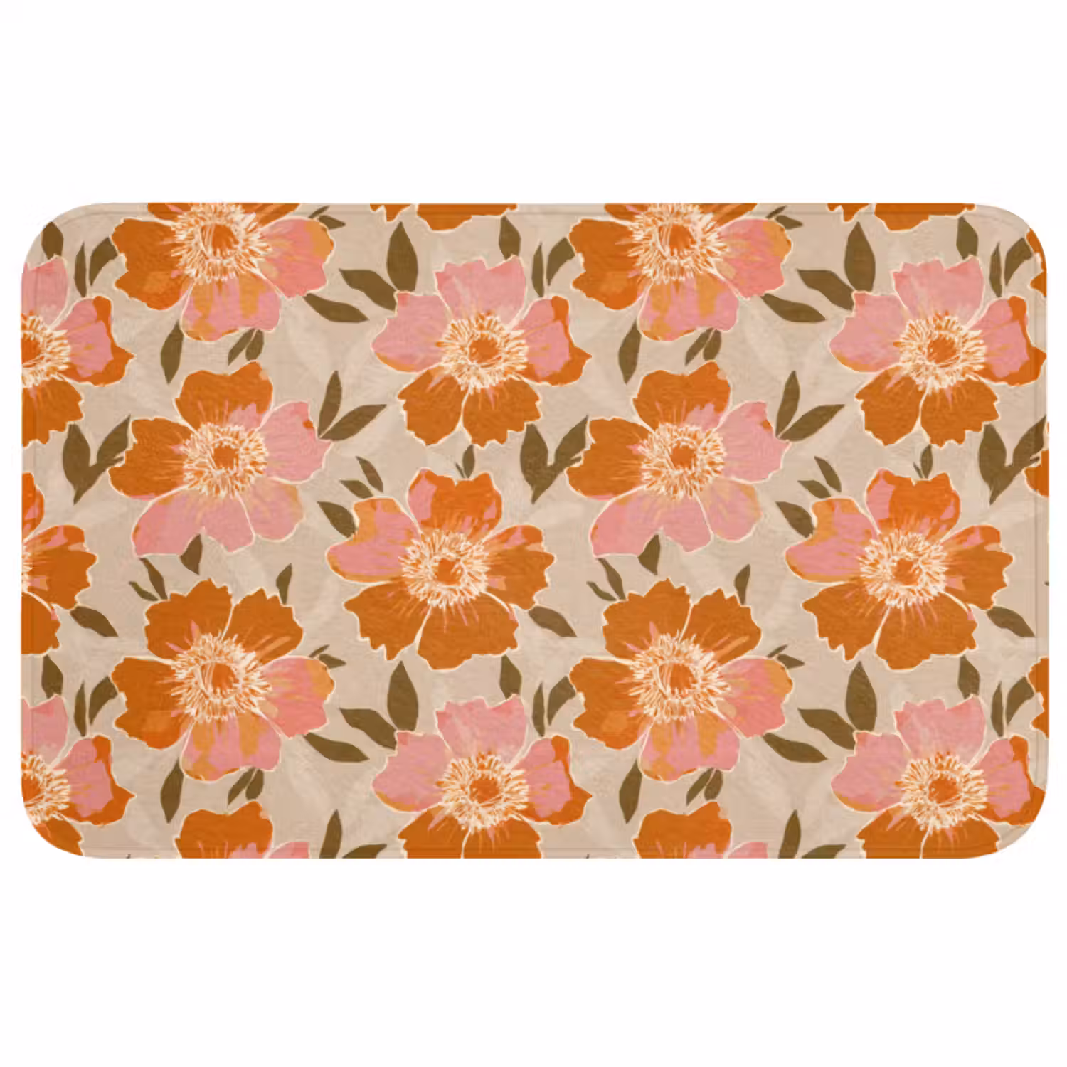 Wc Mat - Bloemen - Motief - Retro