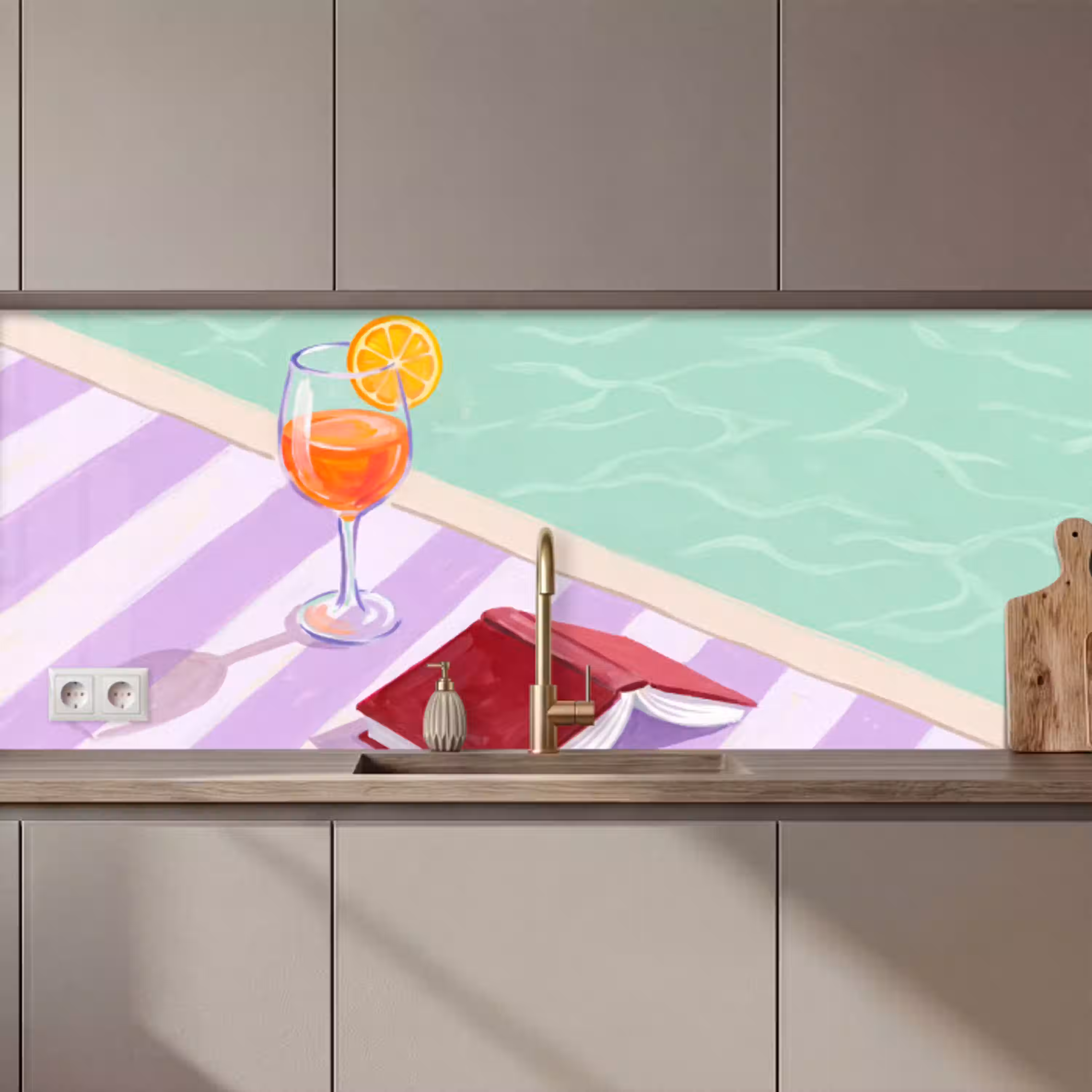 Cocktail - Zwembad - Zomer keuken achterwand 2 middel zz_3dshopping