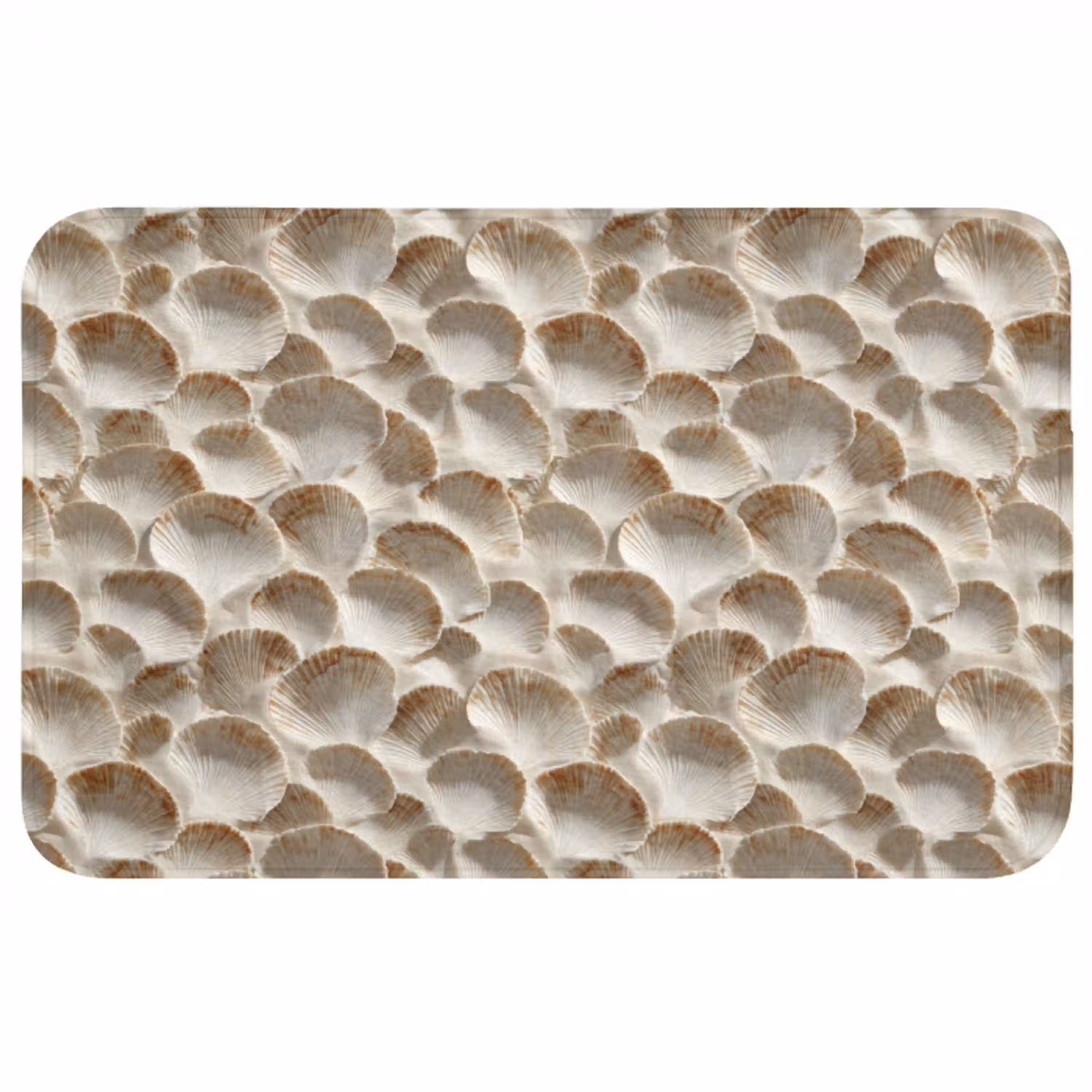 Schelpen - Waaiervorm - Wit Badmat middel 997 -3d
