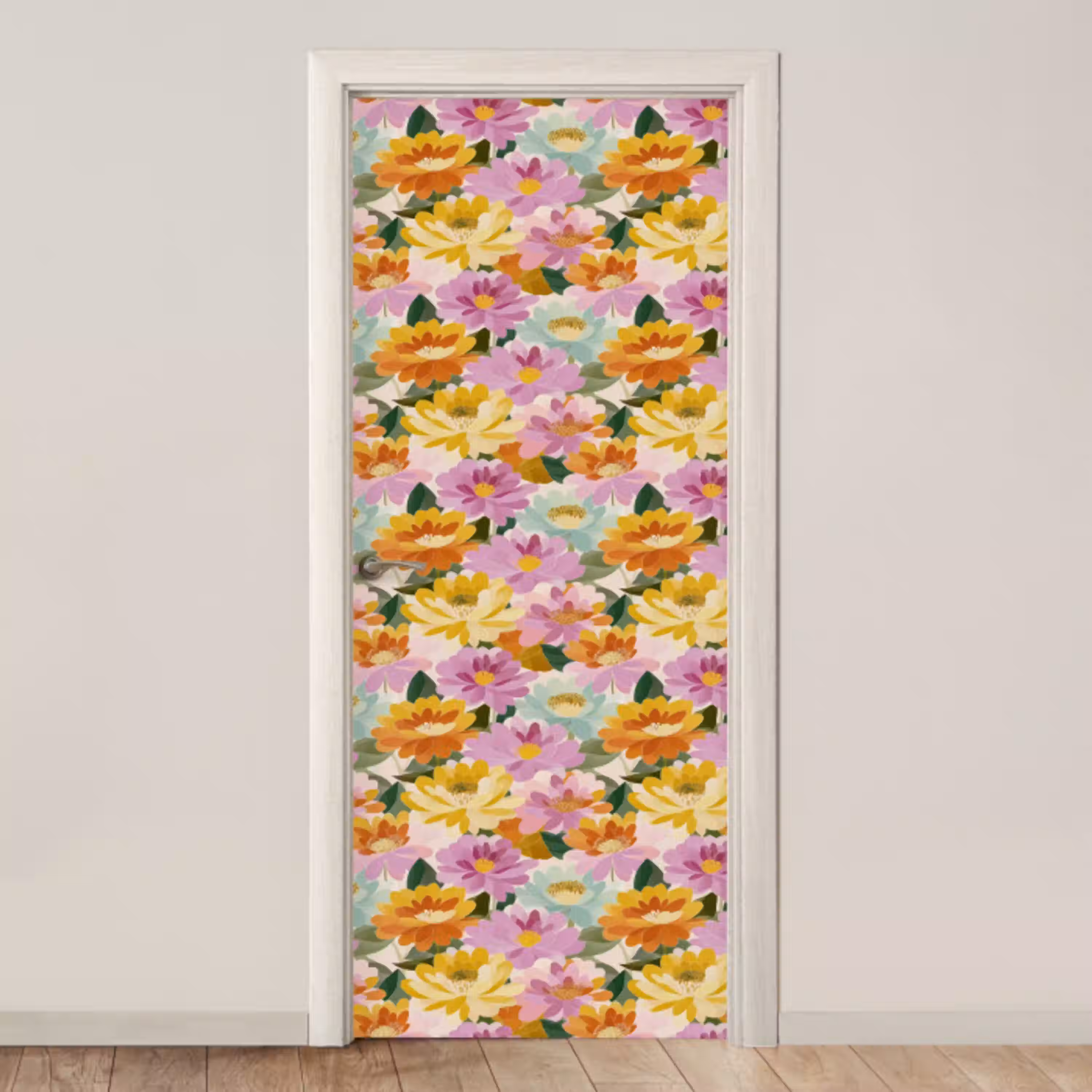 Lelies - Aquarel - Pastel deurposter klein 289 -3d_beige