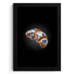 Croissant - Bloemenpatroon - Delftsblauw KitchenYeah - Keuken - Fotolijst klein -3d