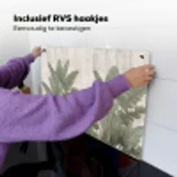Bananenbladeren - Beton - Groen Inductie beschemer met haakjes klein -ky-ophangen-nl