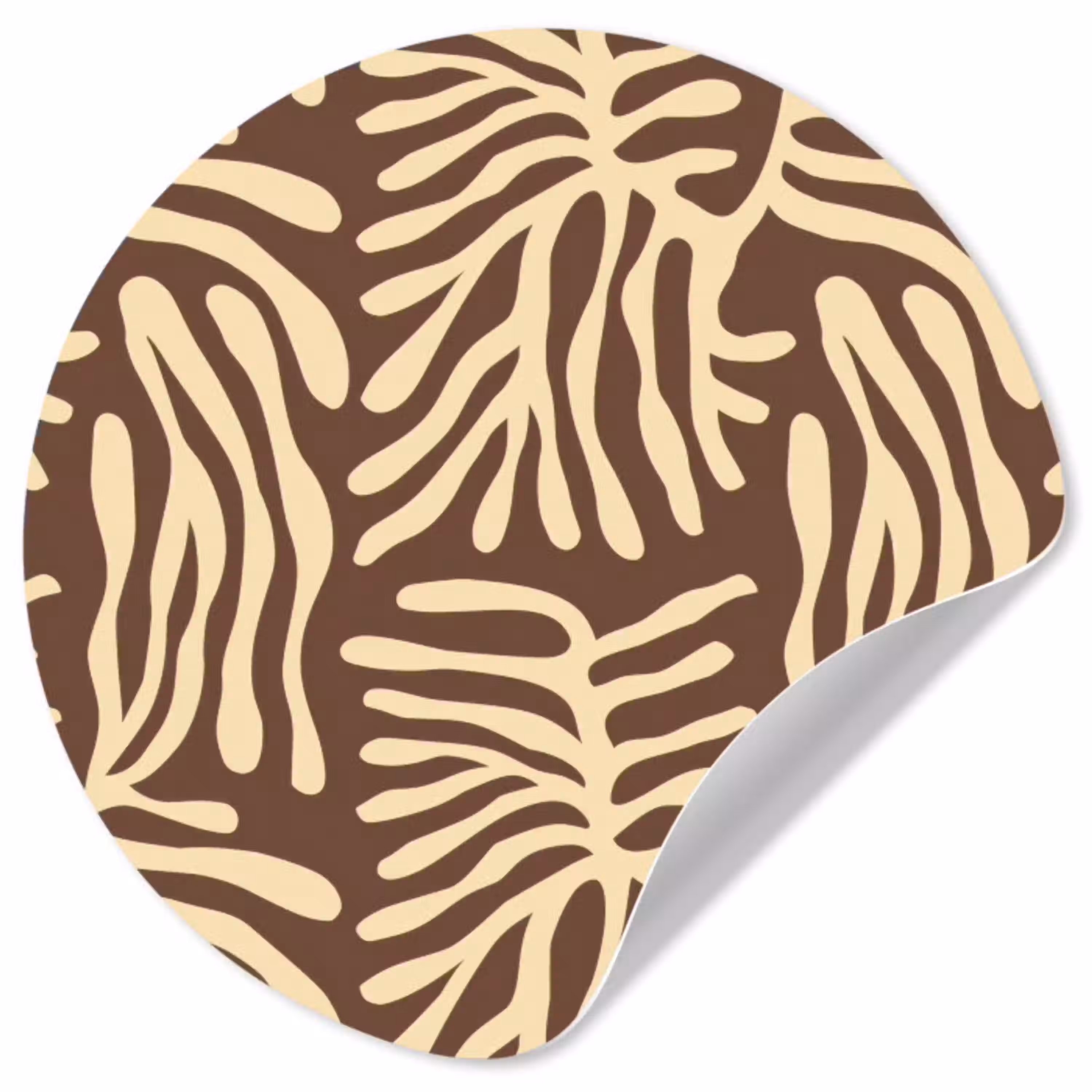 Bruin - Koraal - Expressief - Patroon Wandcirkel behangsticker klein 186 -3d