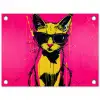 Kat - Art - Zonnebril - Roze tuinposter los doek klein -3d