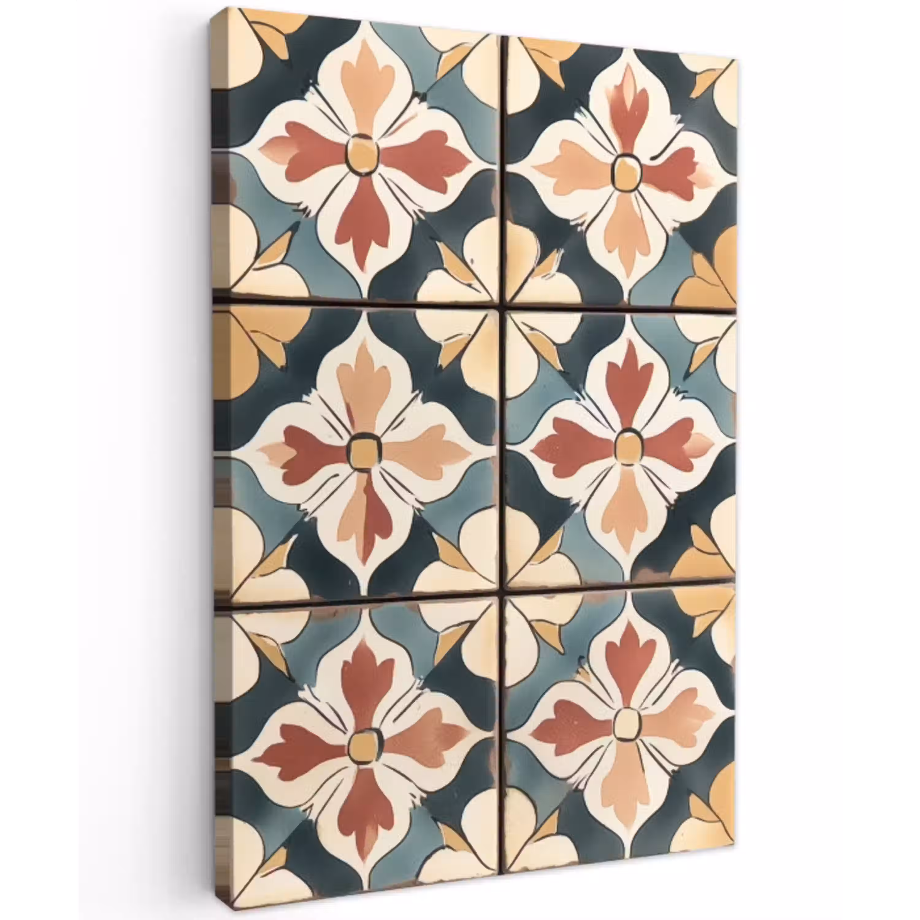 Decoratie - Tegels - Spaans - Vintage Tuinposter op houten frame 2 cm dik middel -3d