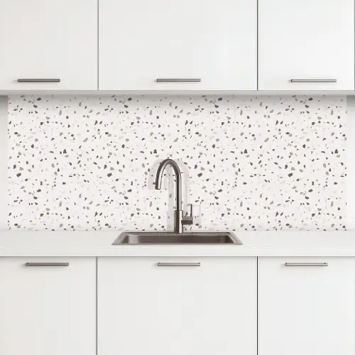 Terrazzo -  Patroon  -  Créme keuken achterwand 2 middel 871 -3d