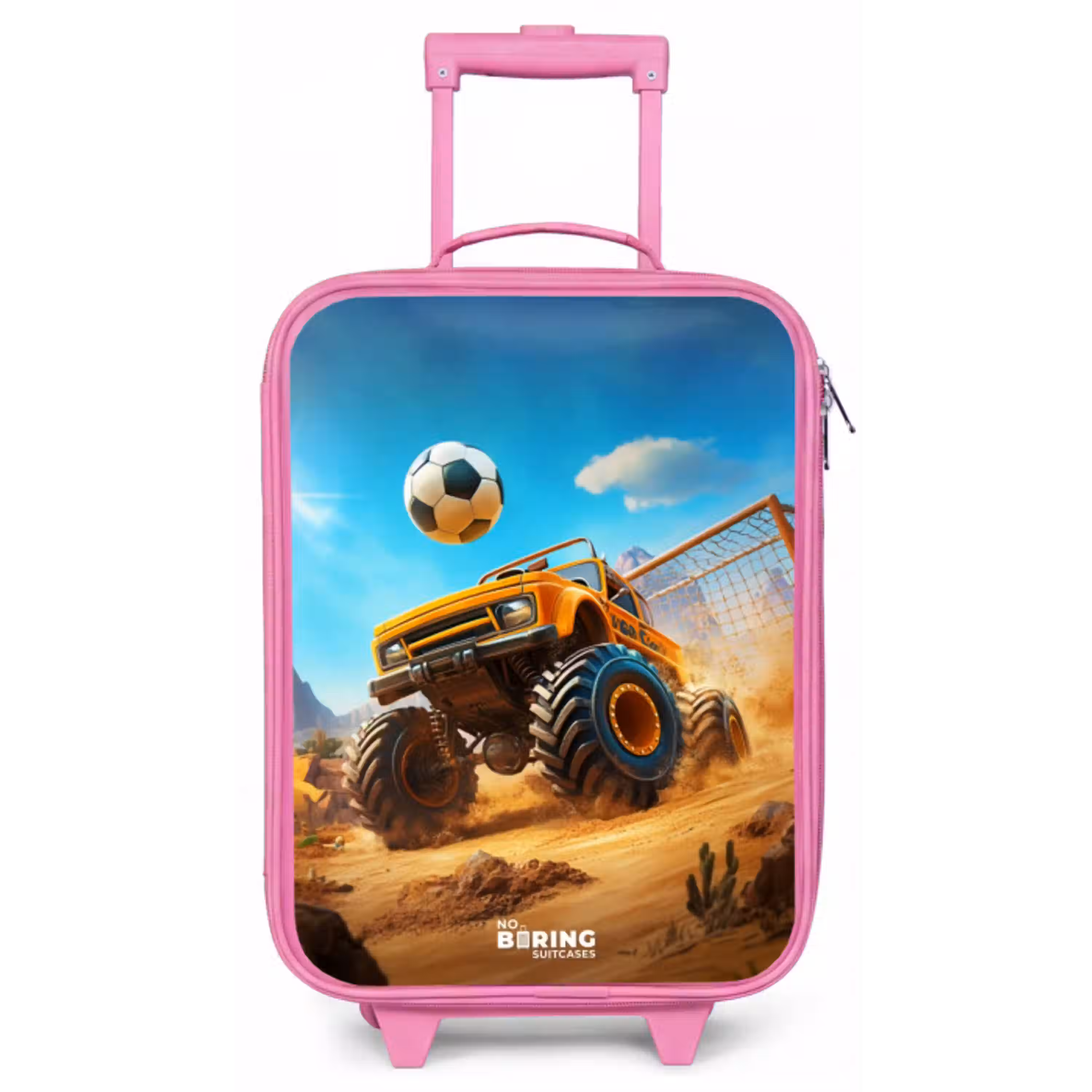 Monstertruck scoort goal in woestijnstadion Kinderkoffer - Roze klein -zz3dotto