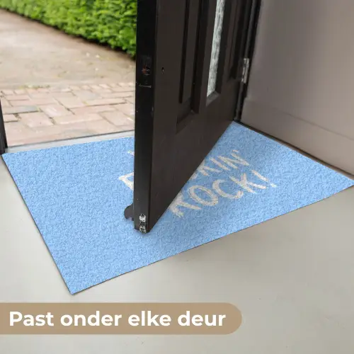 Blauw - Wit - You fuckin rock Deurmat klein -USP_NL