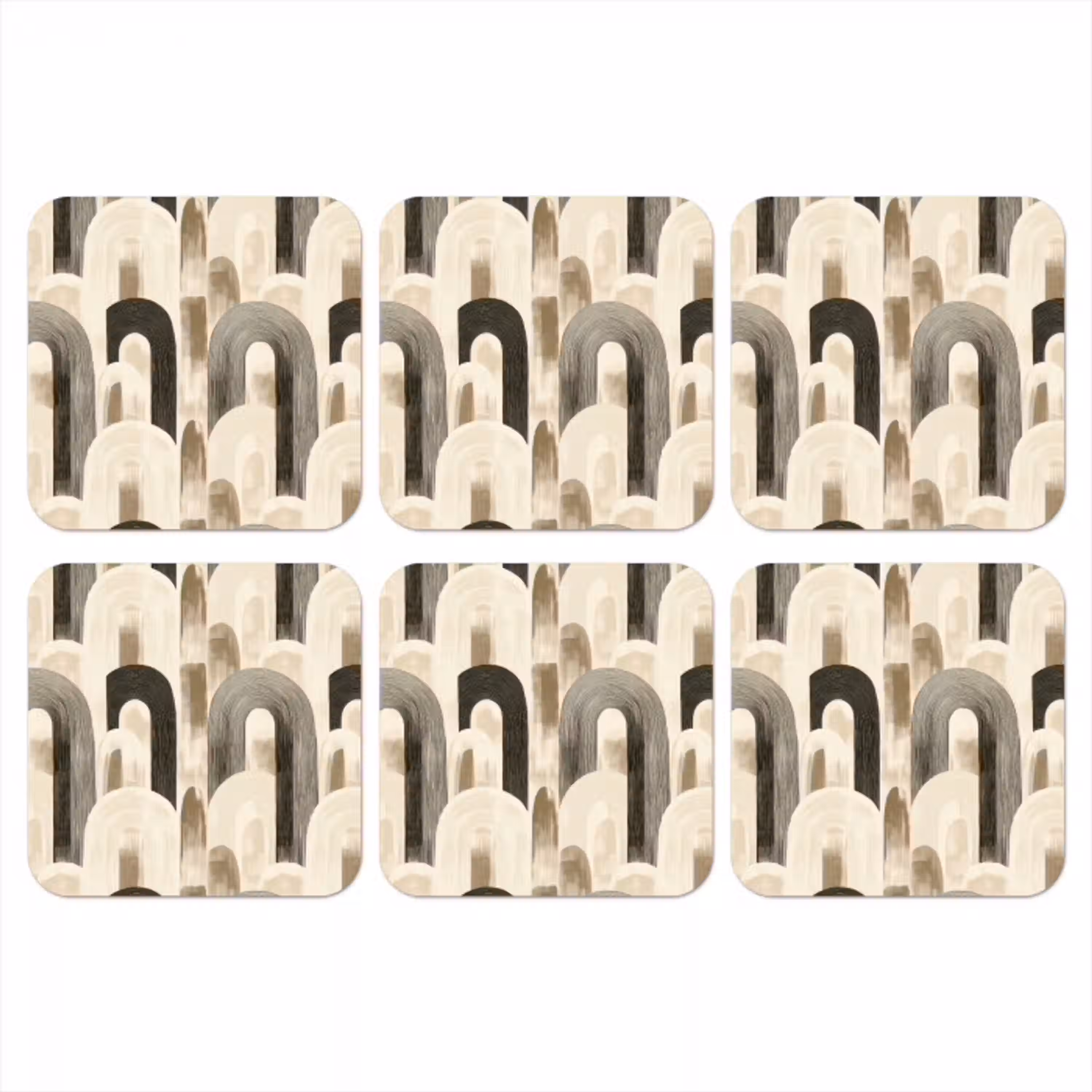 Abstract - Patroon - Bogen onderzetter kurk middel 366 -3d