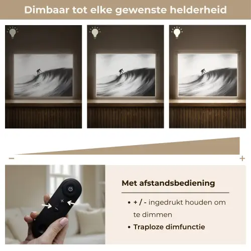 Surfer - Golf - Vervaagd - Zwart Light Box met batterij (Wandlamp) middel -USP_dimbaarNL