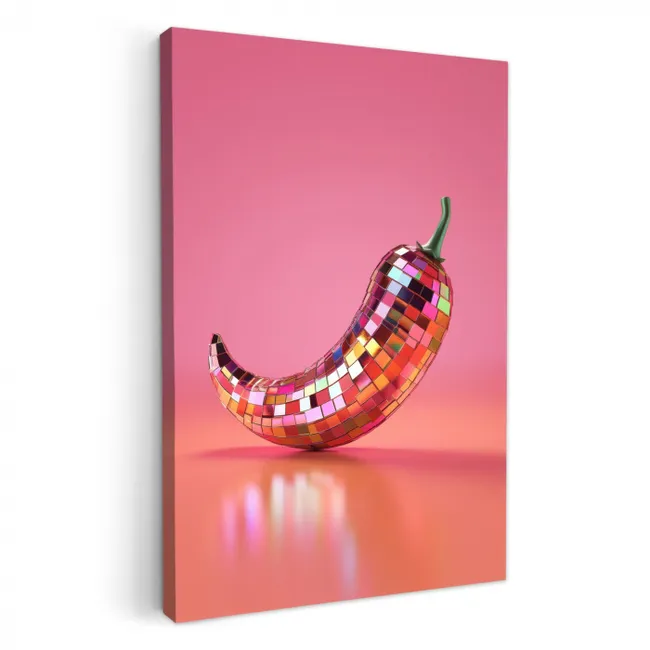 Peper - Disco - Rood - Glitter KitchenYeah - Keuken - Canvas klein -3d