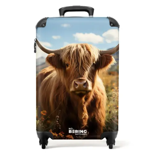 Schotse hooglander in weide NBS - Handbagage koffer - Kinderen Unisex middel -productfoto_recht