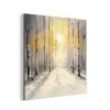 Winter - Abstract - Sneeuw - Natuur - Zon aluminium wit klein -3d