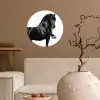Fries - Hengst - Modern Wandcirkel behangsticker klein -sfeer1
