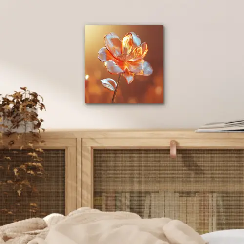 Glazen - Bloem - Zonlicht aluminium wit klein -sfeer3