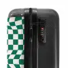 Patronen - Optische illusie in groen en wit NBS - Handbagage koffer - Kinderen Unisex middel -slot
