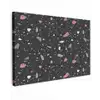 Terrazzo - Patroon - Zwart - Zacht Tuinposter op houten frame 2 cm dik klein 845 -3d