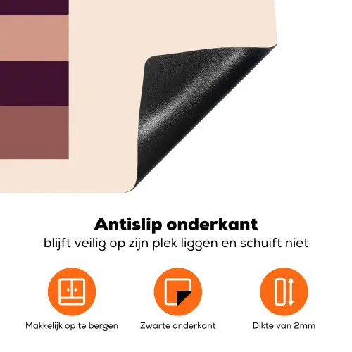 Geometrisch - Cirkels - Rood Inductie beschermer vinyl 3mm klein -zzzzzzz-td-onderkant