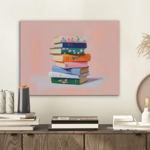 Boeken - Stapel - Kleurrijk PET vilt klein -sfeer1