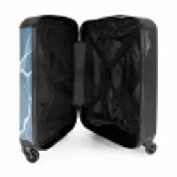 Abstract - Blauw - Bladeren NBS - Handbagage koffer - Volwassenen Unisex middel -binnenkant