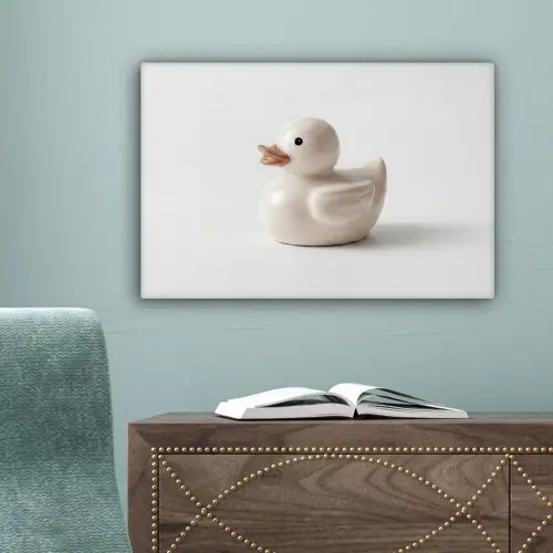 Badeend - Minimalistisch - Wit canvas 2cm klein -sfeer4
