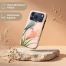 Vogel - Bloem - Natuur - Roze Toughcase MagSafe Apple iPhone 17 Pro Max klein -USP_RandenV_NL
