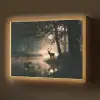 Hert - Bosbeek - Mystiek Light Box met batterij (Wandlamp) middel -z3d_website