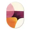 Vormen - Abstract - Kleurrijk Wandcirkel Ovaal Glas middel -3d