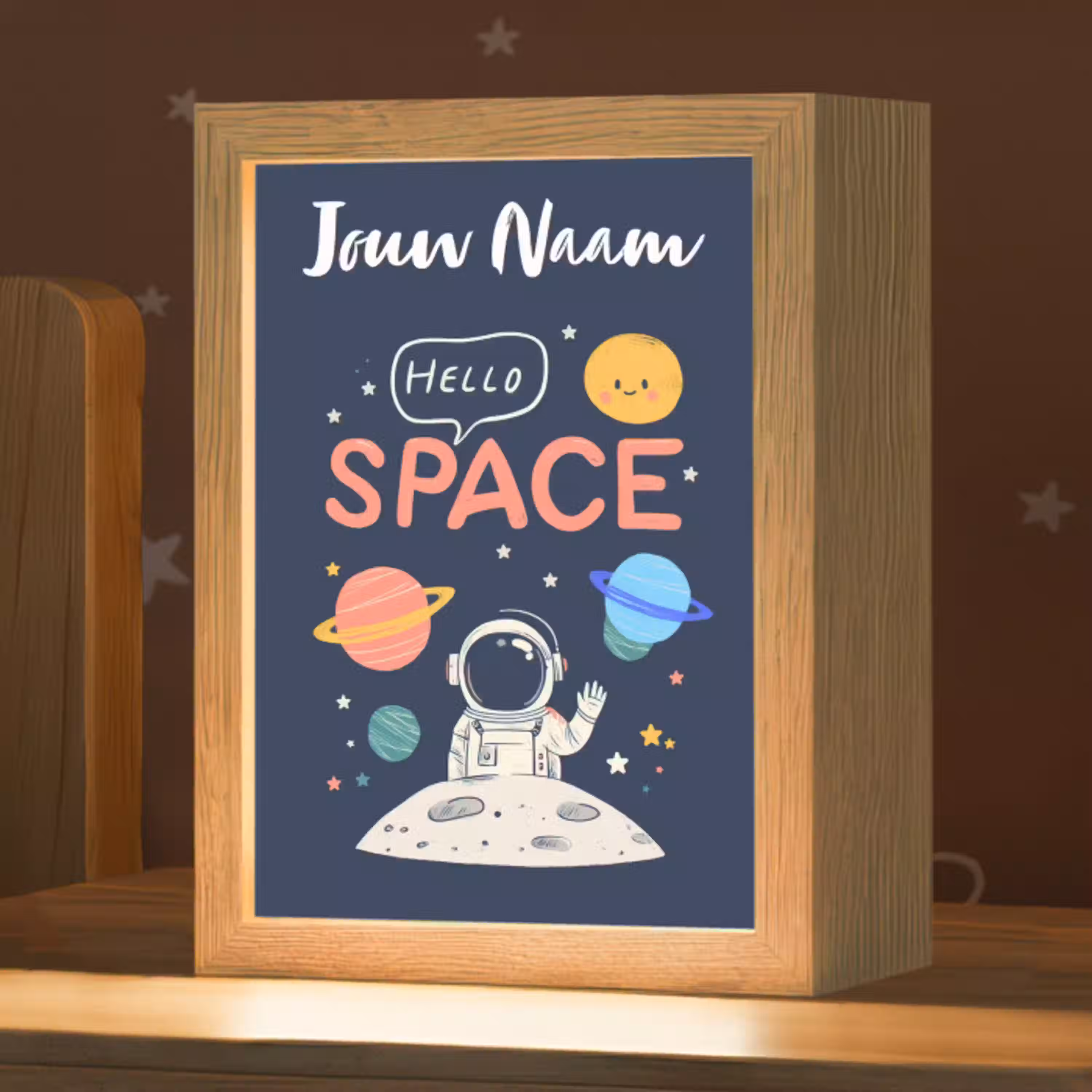 Astronaut - Ruimte - Planeten Light Box met kabel (Kinderlampje) klein -zzz_3d_website