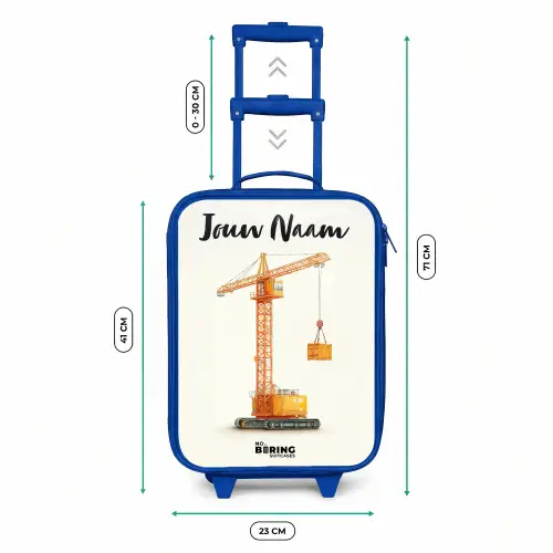 Torenkraan - Getekend - Oranje Kinderkoffer - Blauw klein -productfoto_formaten
