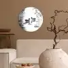 Eenden - Waterlelies - Riet - Zwart Wandcirkel plexiglas klein -sfeer1