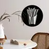 Frietjes - Futuristisch - Zilver Wandcirkel kunststof plaat 5mm dik klein -sfeer4