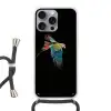 Papegaai - Kleurrijk - Vleugels - Sierlijk Hoesje iPhone 16 Pro Max met koord klein -3d