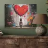 Meisje - Hart - Graffiti - Kunst - Kleuren - Rood PET vilt klein -sfeer2