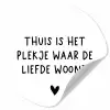 Spreuken - Thuis is het plekje waar de liefde woont - Quotes Wandcirkel behangsticker klein -3d
