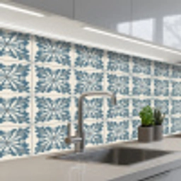 Dessin - Tegel - Blauw keuken achterwand 2 middel 871 -3d_schuin
