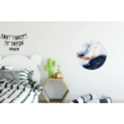 Abstract - Acryl - Blauw - Goud - Elegant Wandcirkel aluminium klein -kinderkamer