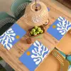 Minimalistisch - Organisch patroon - Blauw Placemat vinyl groot -zzsfeer5_Kitchenyeah-website