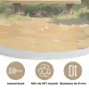 Houten bankje - Bloempotten - Landschap Akoestische PET Vilt - Rond klein -closeup_FR