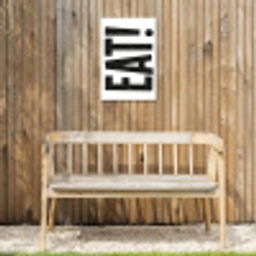 Decoratie - Eten - Zwart - Wit Tuinposter op houten frame 2 cm dik klein -sfeer4