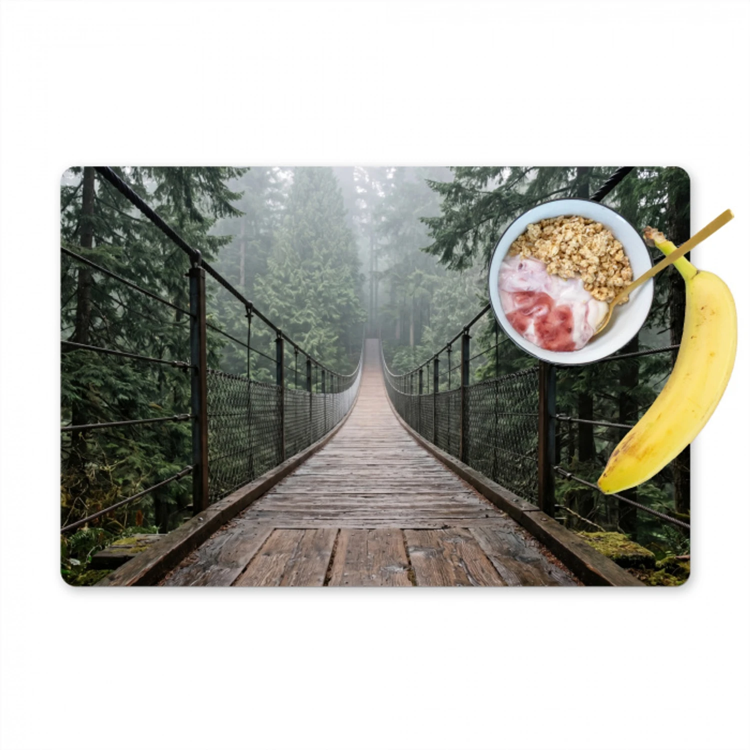 Brug - Bos - Mist - Natuur Placemat vinyl groot -zzzproduct_Kitchenyeah-website