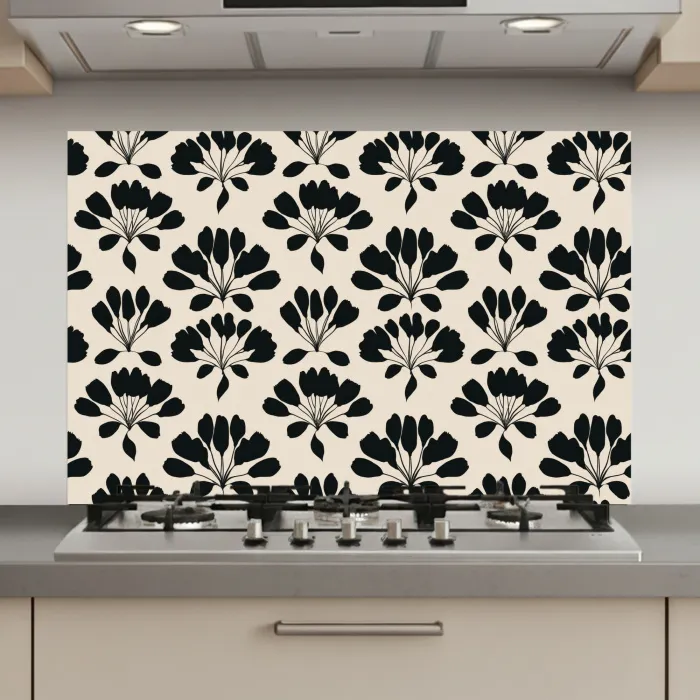Abstract - Patroon - Zwart keuken achterwand spatscherm klein 900 -3d_website