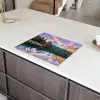 Bergen - Bos - Water - Lucht - Roze - Paars Inductie beschermer vinyl 3mm groot -sfeer8