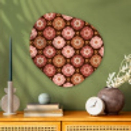 Geometrisch - Bloemen - Kleurrijk Wandcirkel Organisch Aluminium middel 851 -sfeer2