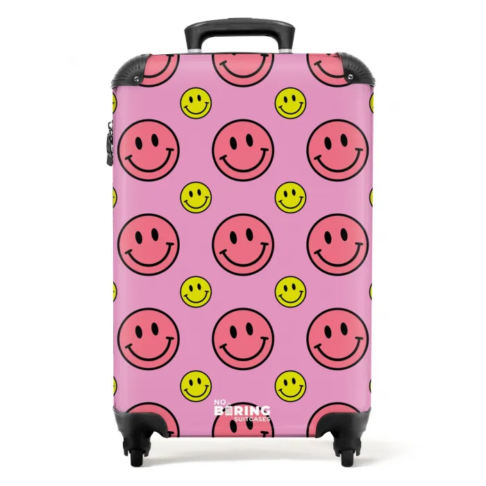All smiles roze Koffer - NBS - Handbagage middel -productfoto_recht