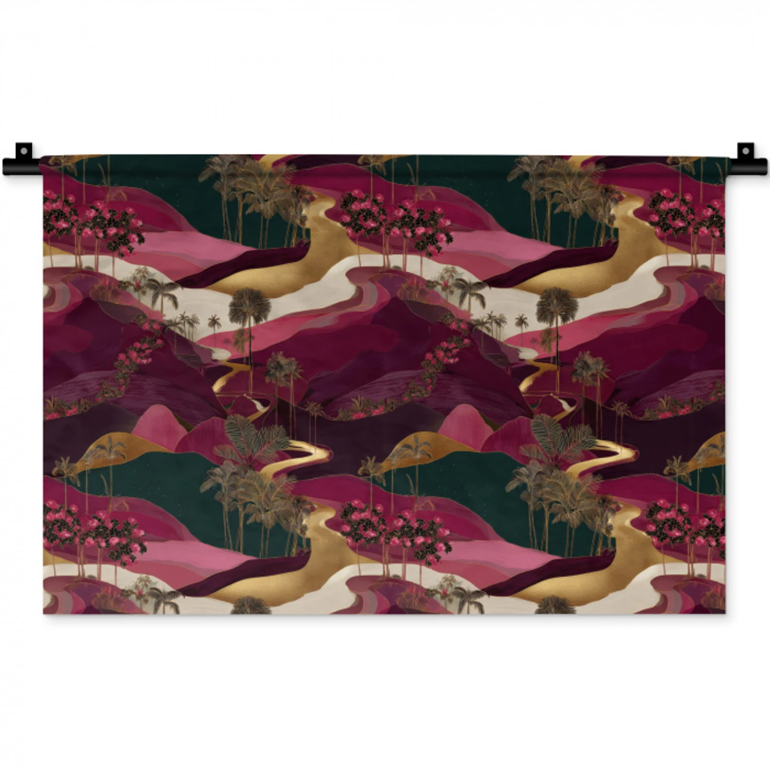 Magisch - Palmbomen - Goud Wandkleed katoen klein 269 -zz3d