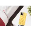 Koraal - Wit - Geel - Patroon - Zomer Hoesje iPhone 12 Pro met koord klein -kamer