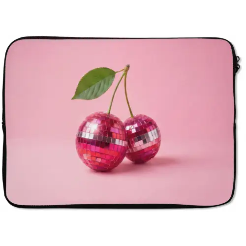 Disco - Kersen - Roze laptophoes neopreen klein -zkaufland3dotto