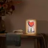 Meisje - Hart - Graffiti - Kunst - Kleuren - Rood Light Box met kabel (Tafellamp) klein -sfeer4
