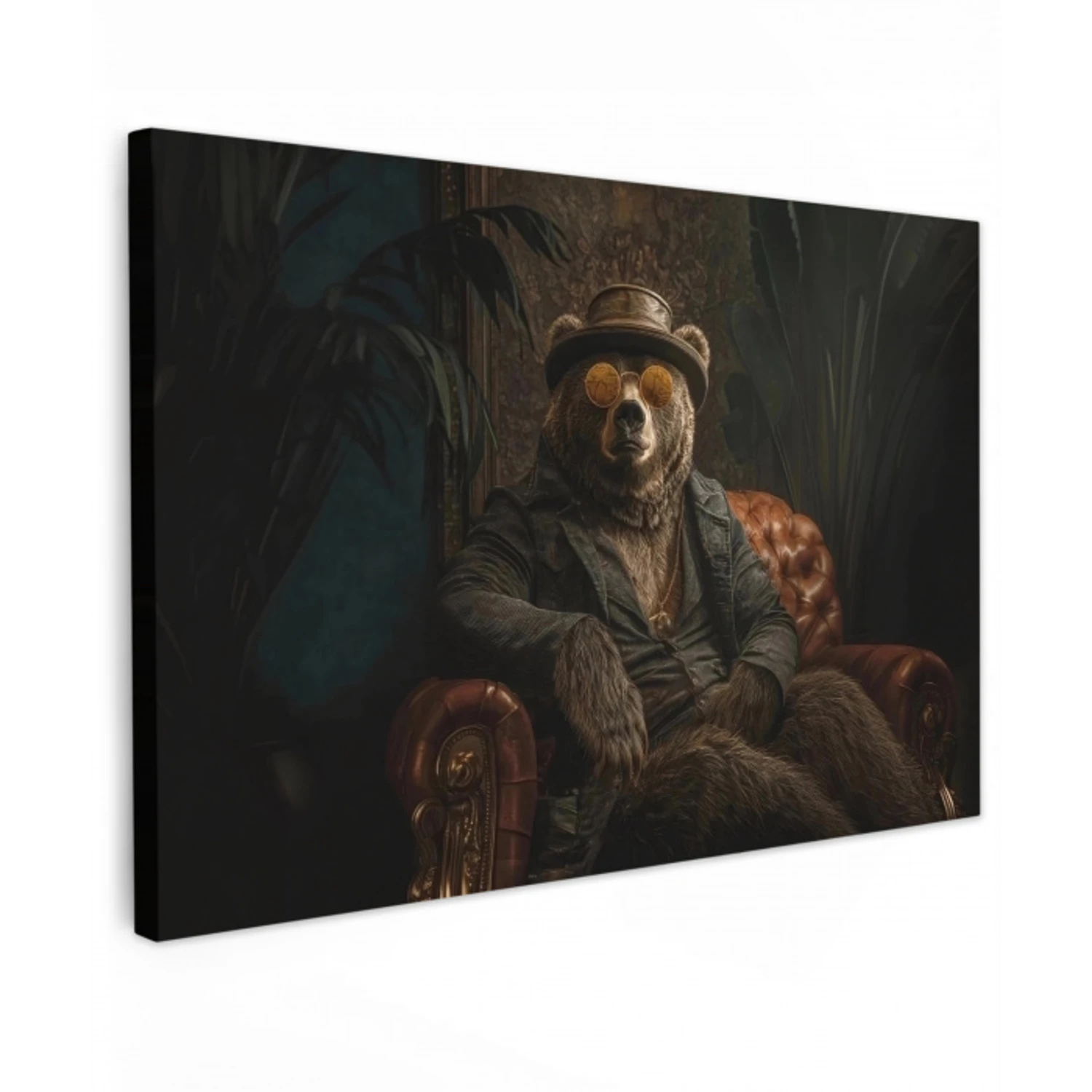 Beer - Bruin - Pak - Hoed Tuinposter op houten frame 2 cm dik klein -3d